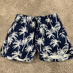 Free Planet Navy and White Palm Swim Shorts